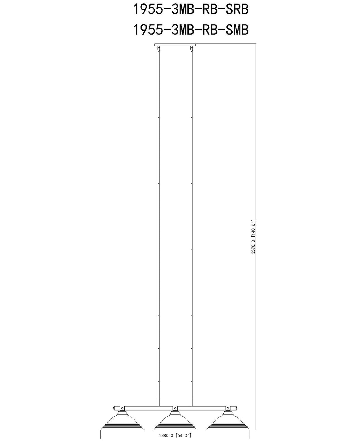 Bronte 3 Light Billiard
