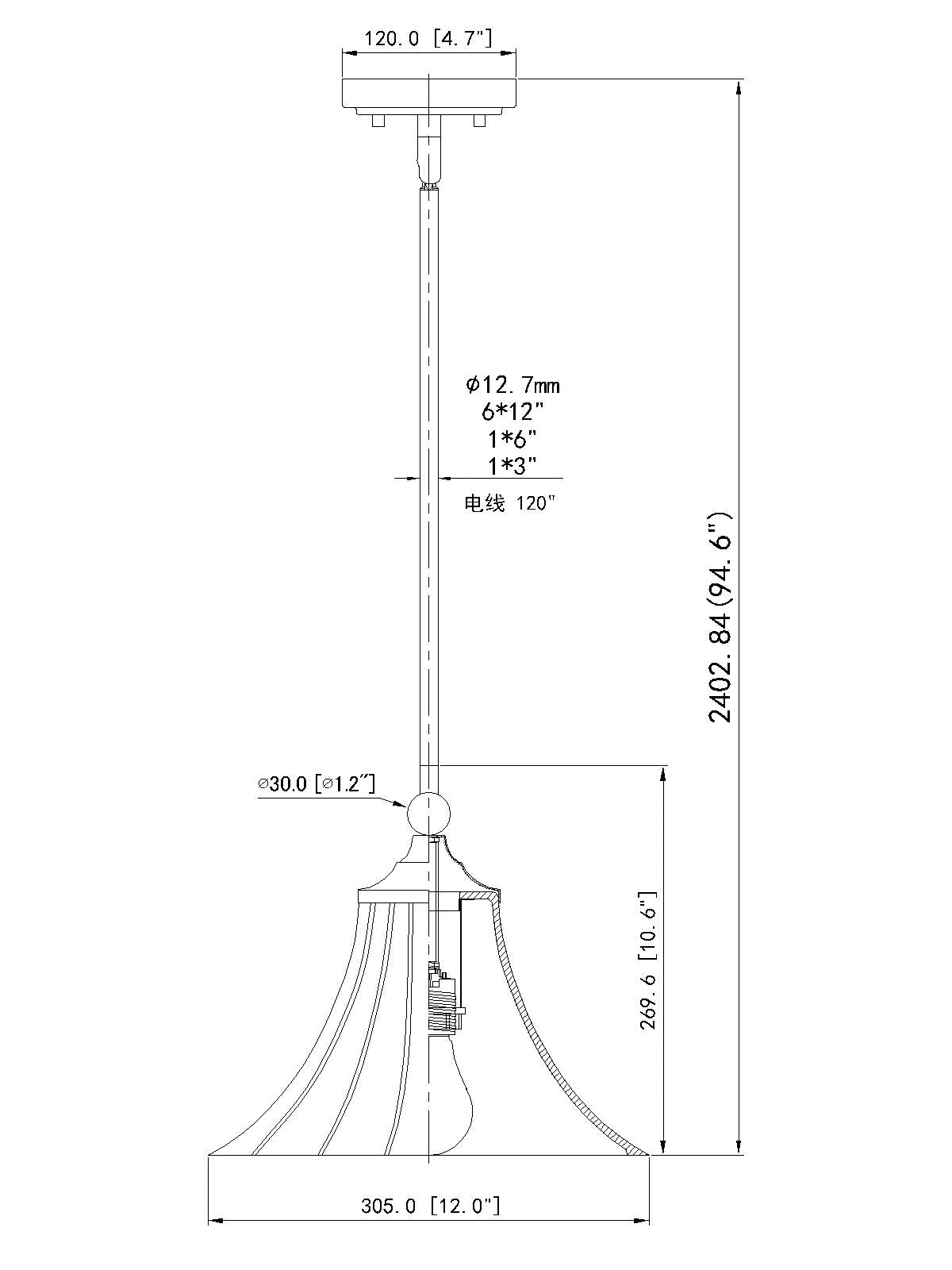 Fleur 12-in Pendant