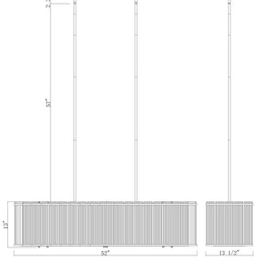 Glasbury 10-Light 52" Linear Chandelier