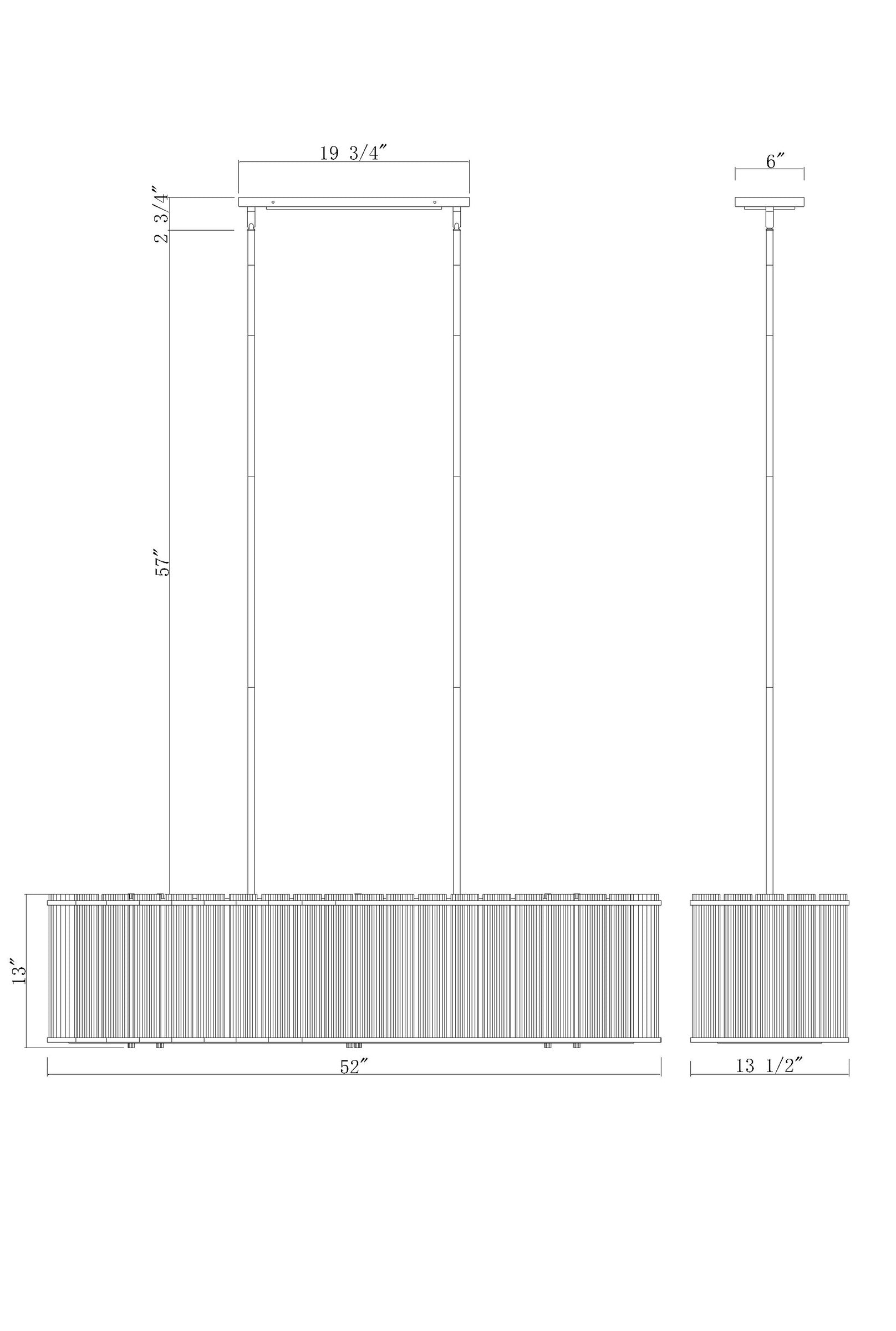 Glasbury 10-Light 52" Linear Chandelier