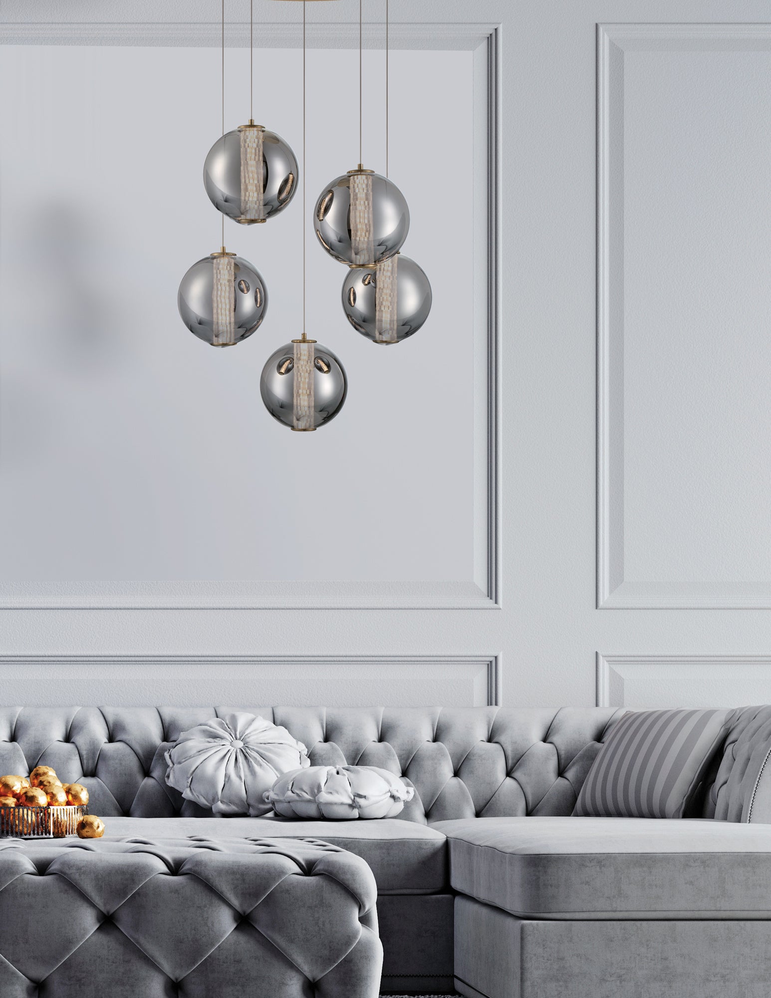 Atomo 5-Light 26" Integrated LED Multi Drop Chandelier