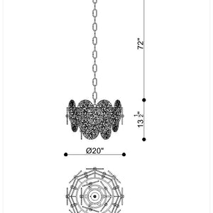 Sue-Anne 6-Light 20" Pendant Chandelier