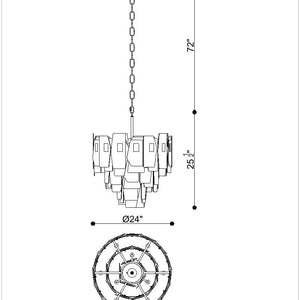 Cocolina 3-Tier 10-Light 26" Pendant Chandelier