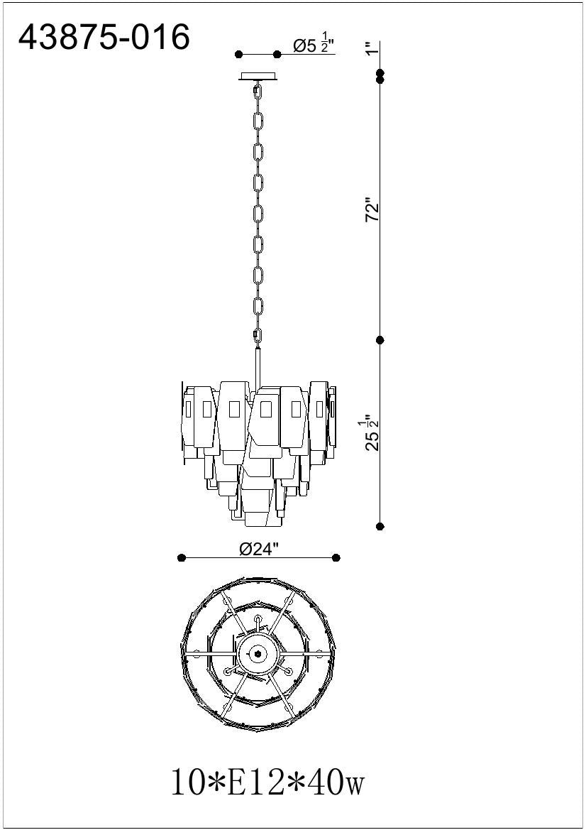 Cocolina 3-Tier 10-Light 26" Pendant Chandelier