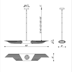 Umura 2-Light 49" Integrated LED Linear Chandelier
