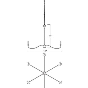 Arlington 42-in Chandelier 6 x 60W - Candelabra