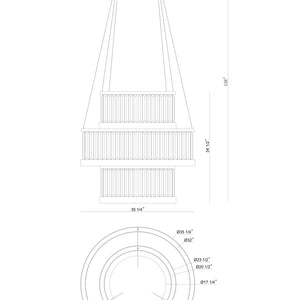 Empra 3-Tiers 3-Light 35" Integrated LED Grand Chandelier