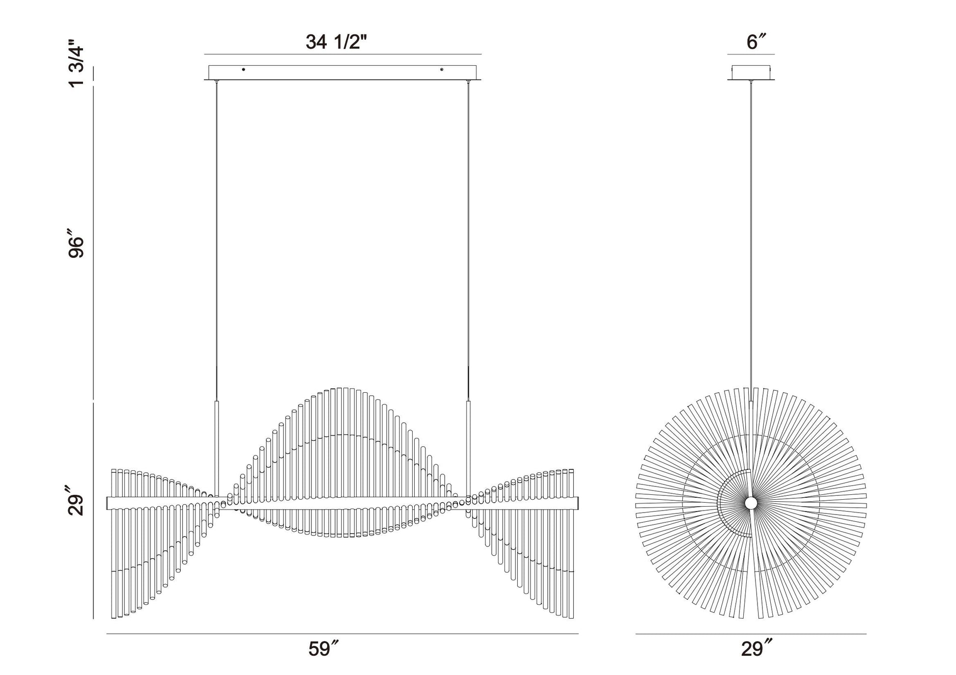 Voltik 72-Light 59" Integrated LED Grand Chandelier