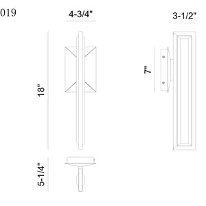 Aelin 18" Integrated LED Outdoor Wall Sconce