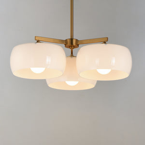 Glazed 3-Light Chandelier