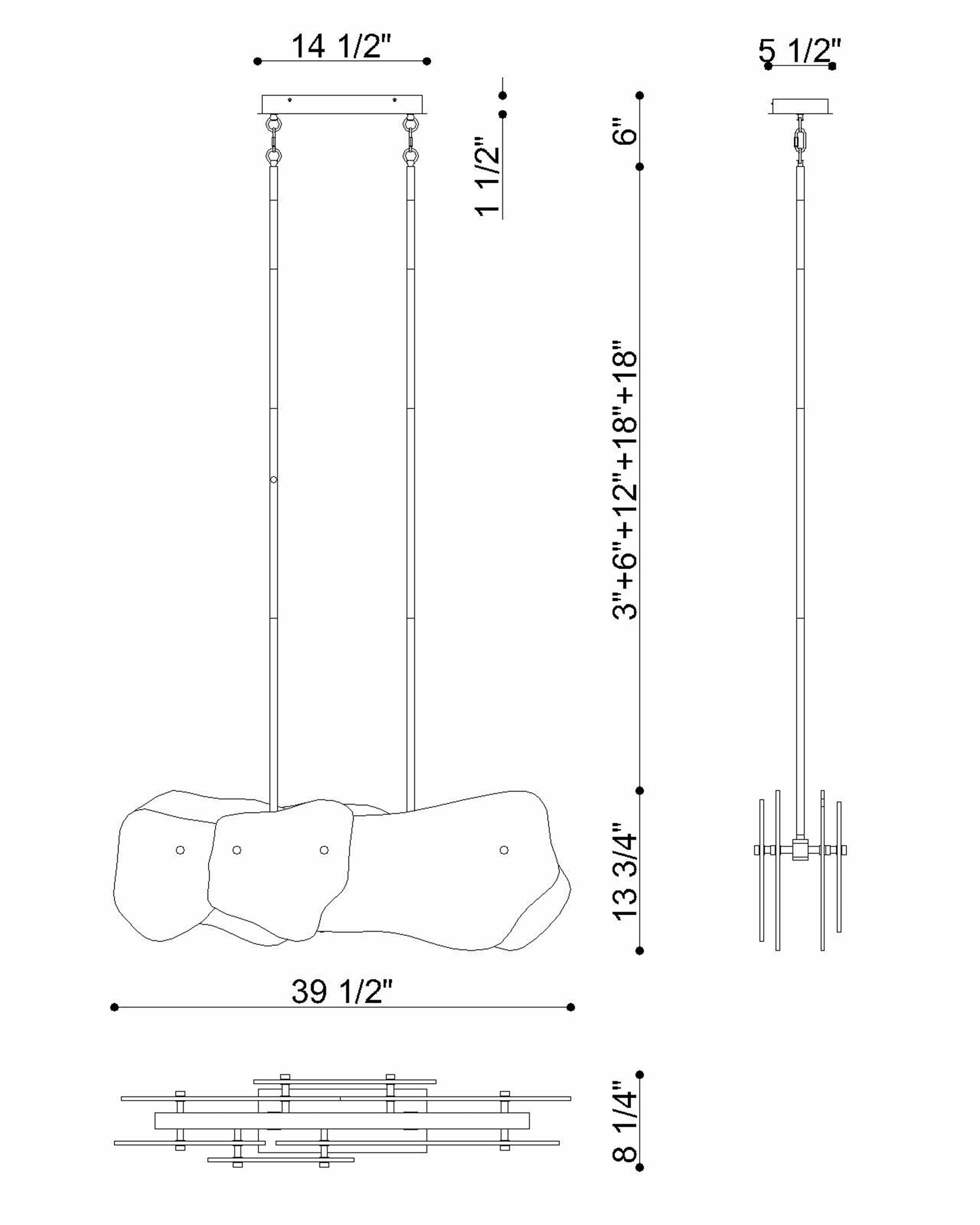 Grotto 39" Integrated LED Linear Chandelier