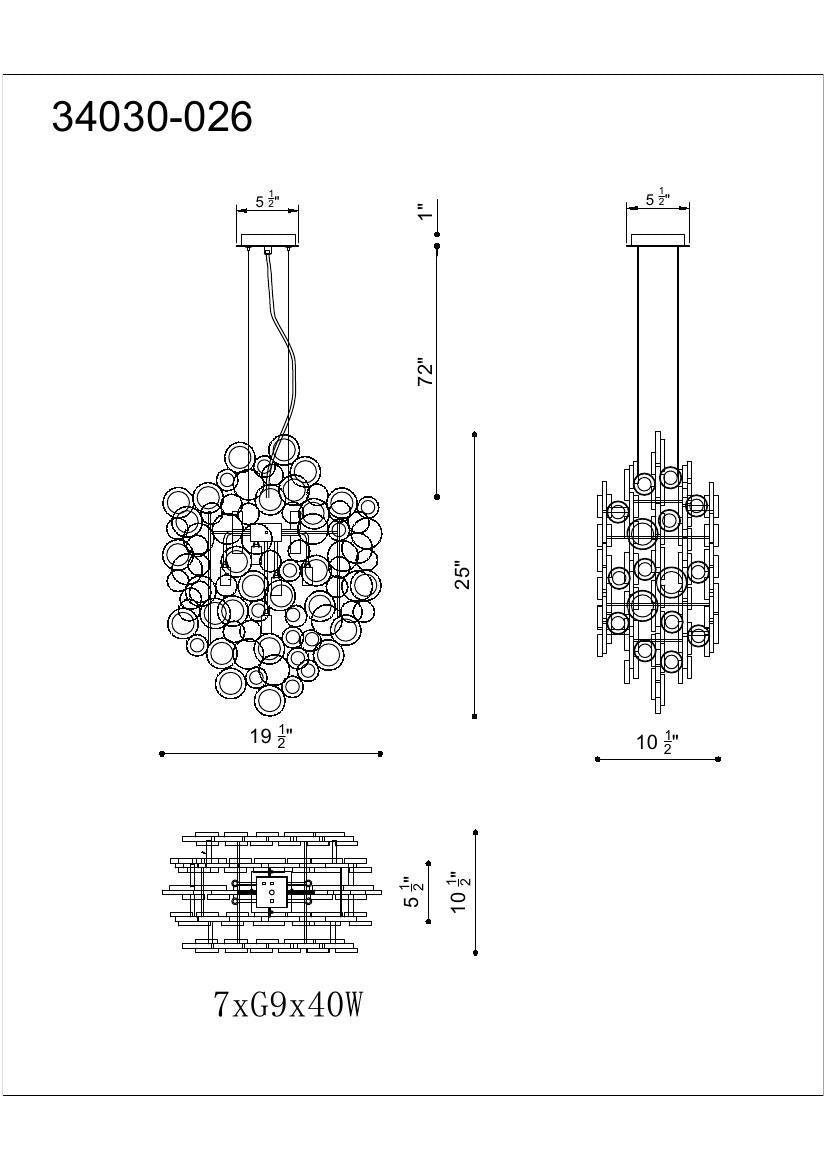 Trento 7-Light 25" Pendant Chandelier
