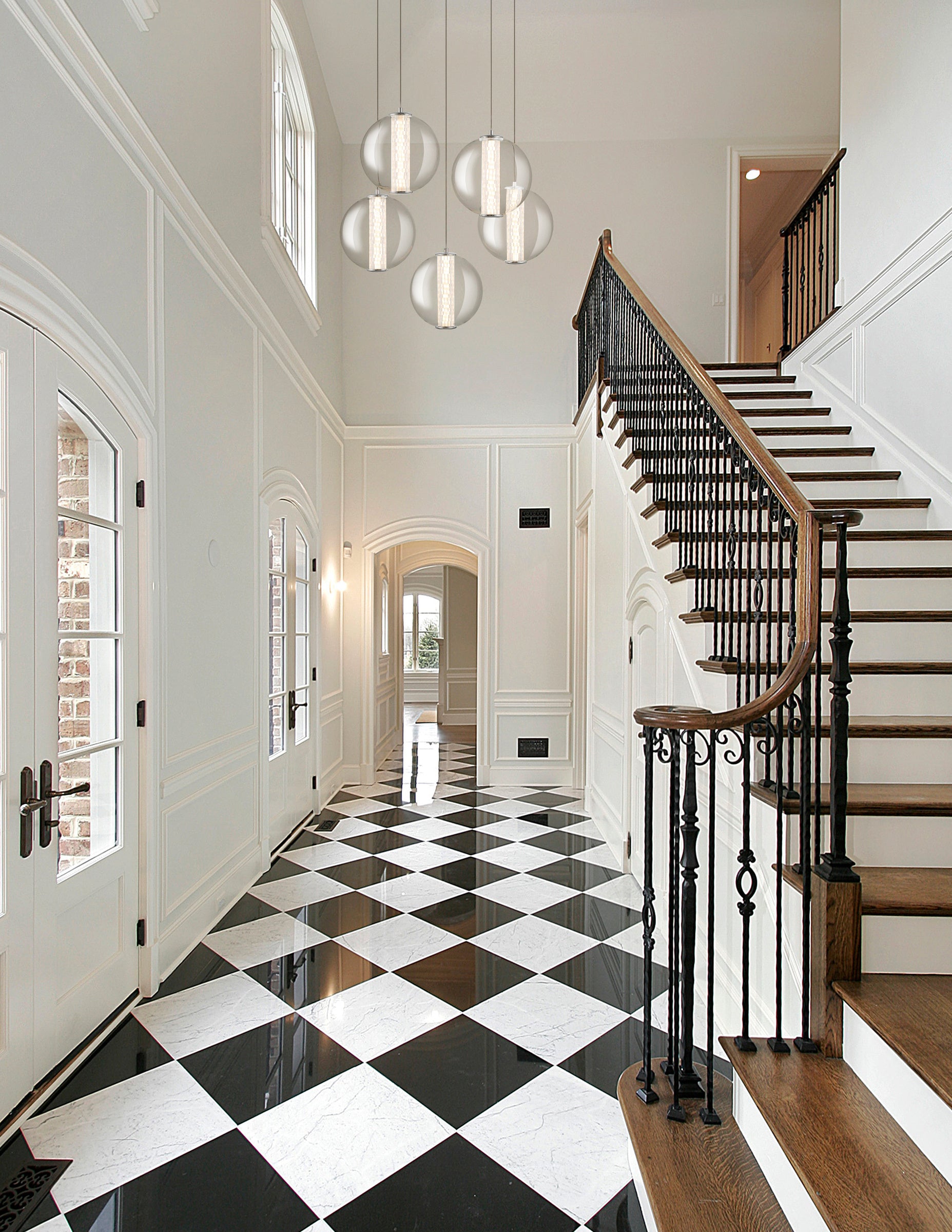 Atomo 5-Light 26" Integrated LED Multi Drop Chandelier