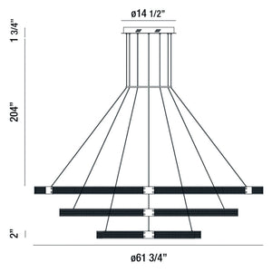 Admiral 3-Tiers 3-Light 62" Integrated LED Grand Chandelier
