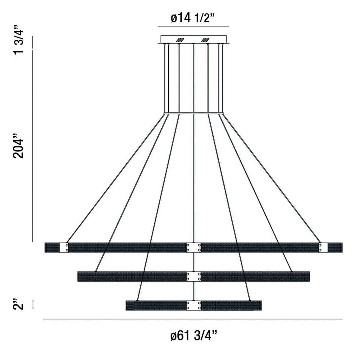 Admiral 3-Tiers 3-Light 62" Integrated LED Grand Chandelier