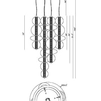 Atomo 4-Light 50" Integrated LED Multi Drop Chandelier