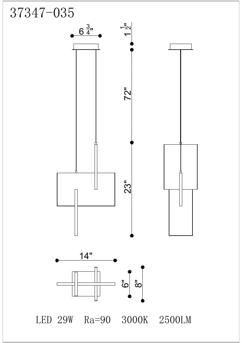 Coburg 23" Integrated LED Pendant