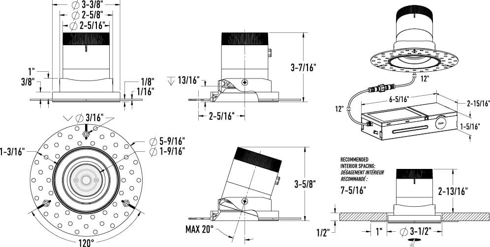Moda 3in Modular Downlight, 20deg