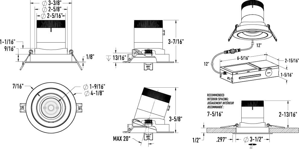 Moda 3in Modular Downlight, 20deg