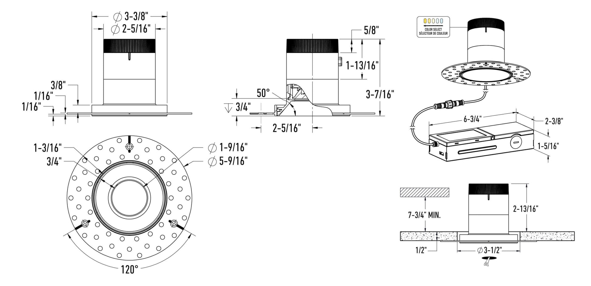 Moda 3in Modular Downlight, 35deg