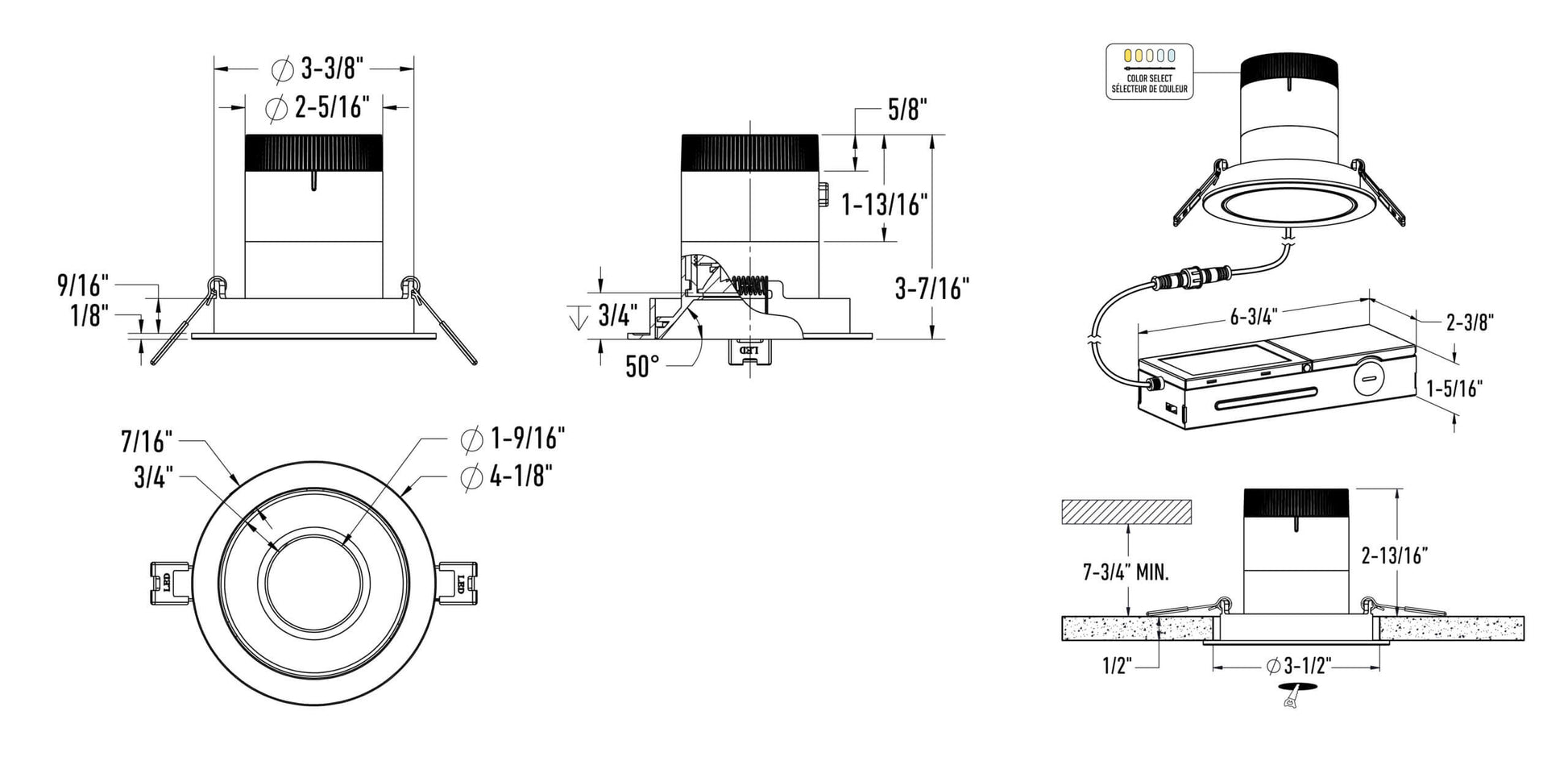 Moda 3in Modular Downlight, 35deg