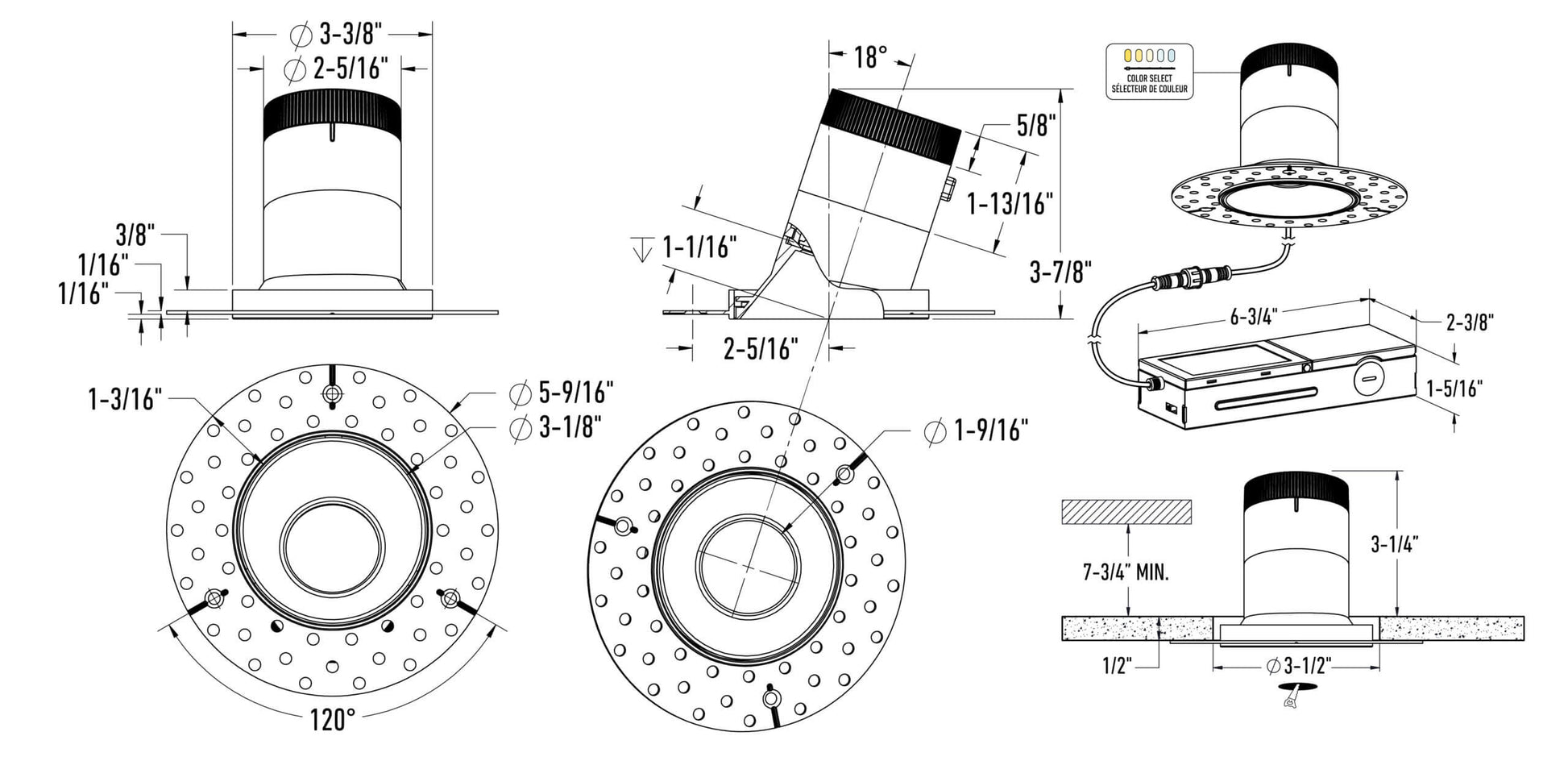 Moda 3in Modular Downlight, 60deg