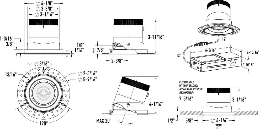 Moda 4in Modular Downlight, 35deg