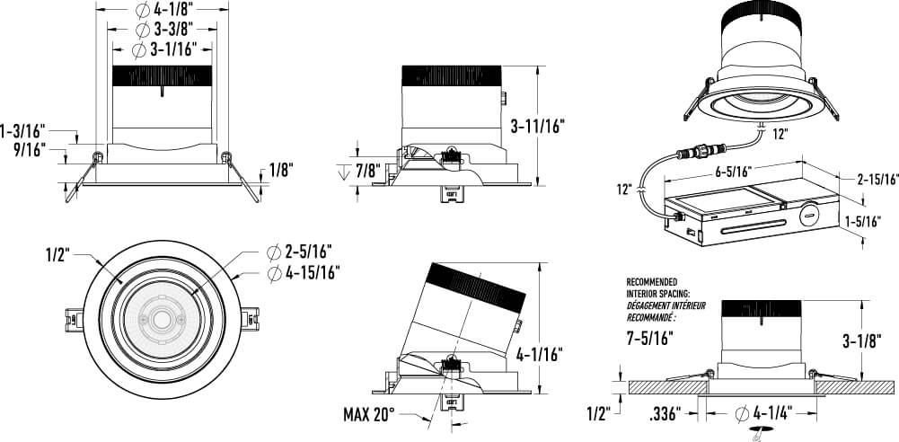 Moda 4in Modular Downlight, 35deg