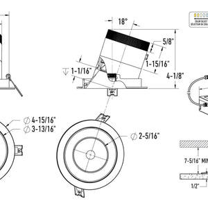 Moda 4in Modular Downlight, 35deg