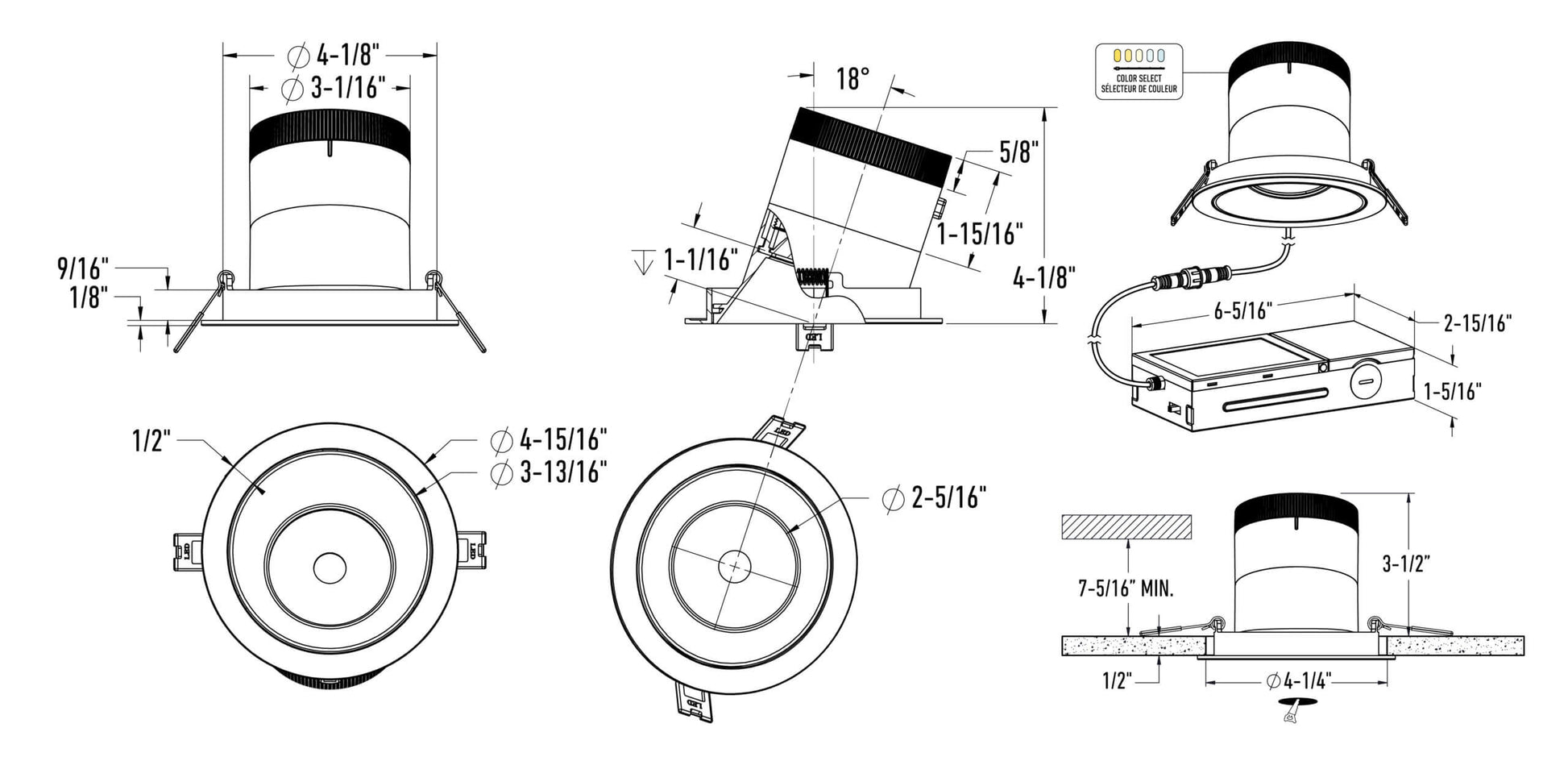 Moda 4in Modular Downlight, 35deg