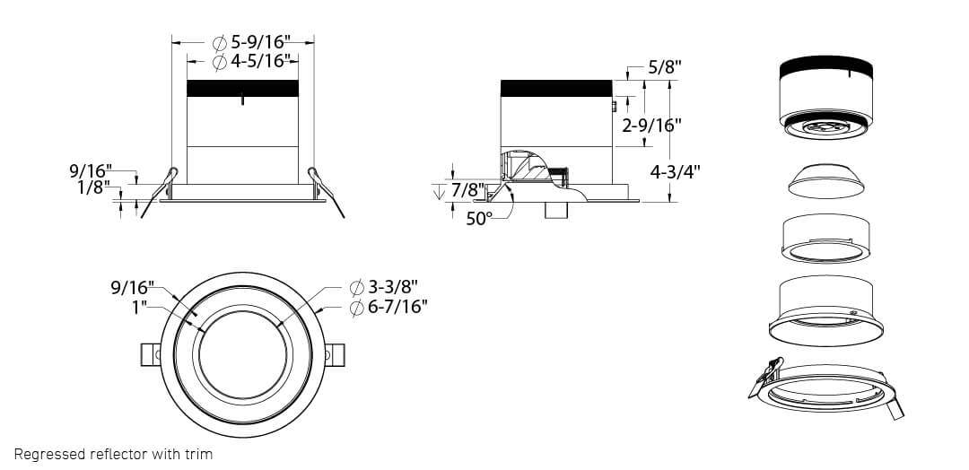 Moda 6in Modular Downlight, 60deg
