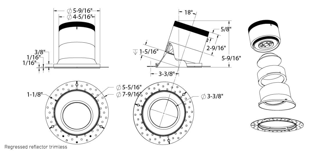 Moda 6in Modular Downlight, 35deg