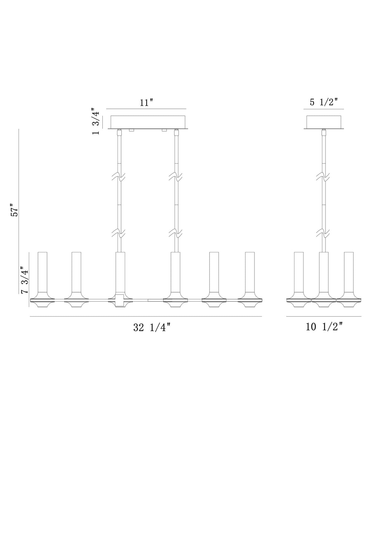 Torcia 6-Light 31" Integrated LED Chandelier