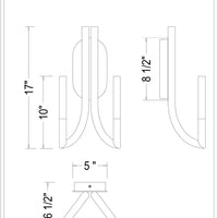 Olette 2-Light 17" Integrated LED Wall Sconce