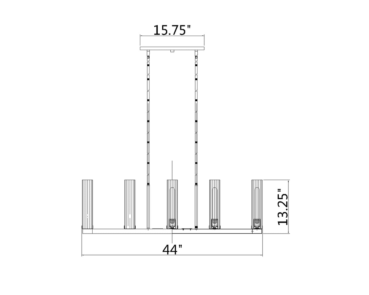 Beau 44-in Linear Chandelier