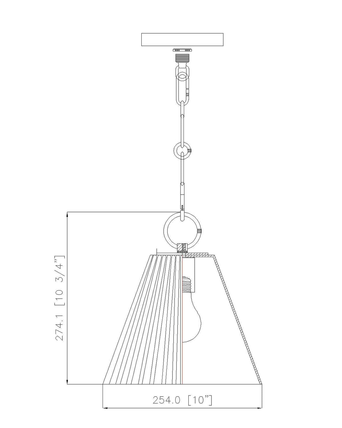 Alaric Pendant 1 x 100W - Medium