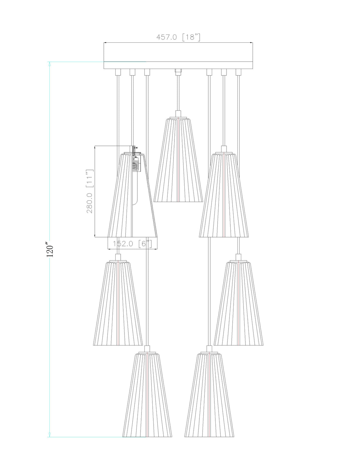 Farrell 18-in Round Multi Pendant