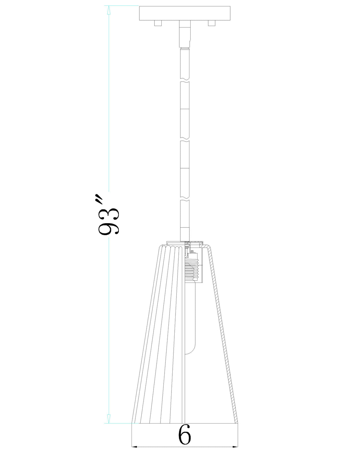 Farrell 6-in Rodded Pendant