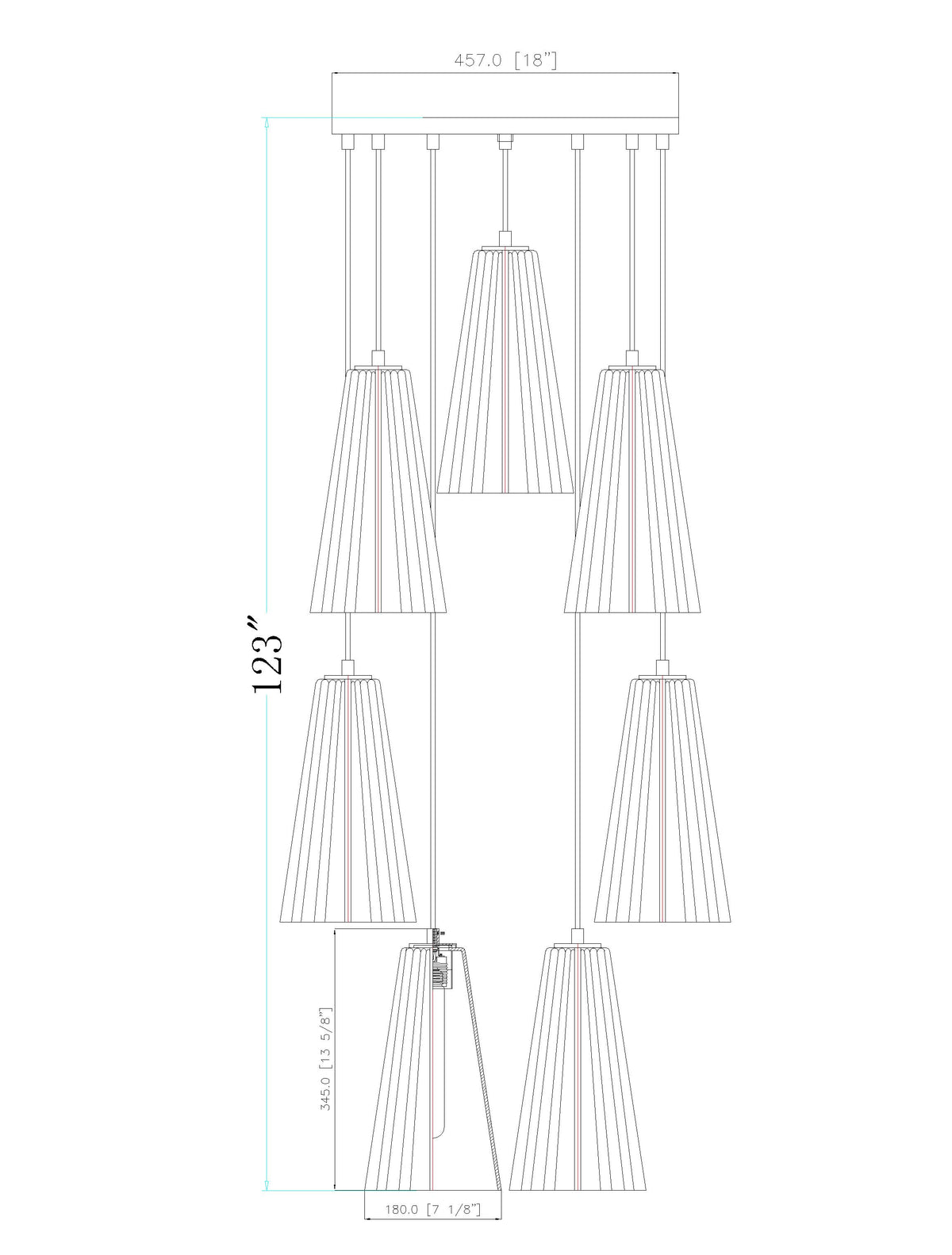 Farrell 18-in Round Multi Pendant