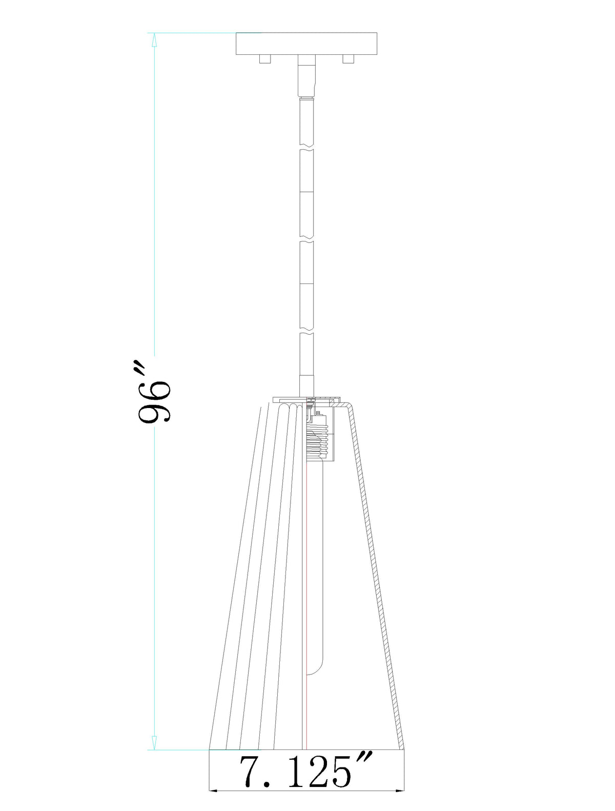 Farrell 7-in Rodded Pendant
