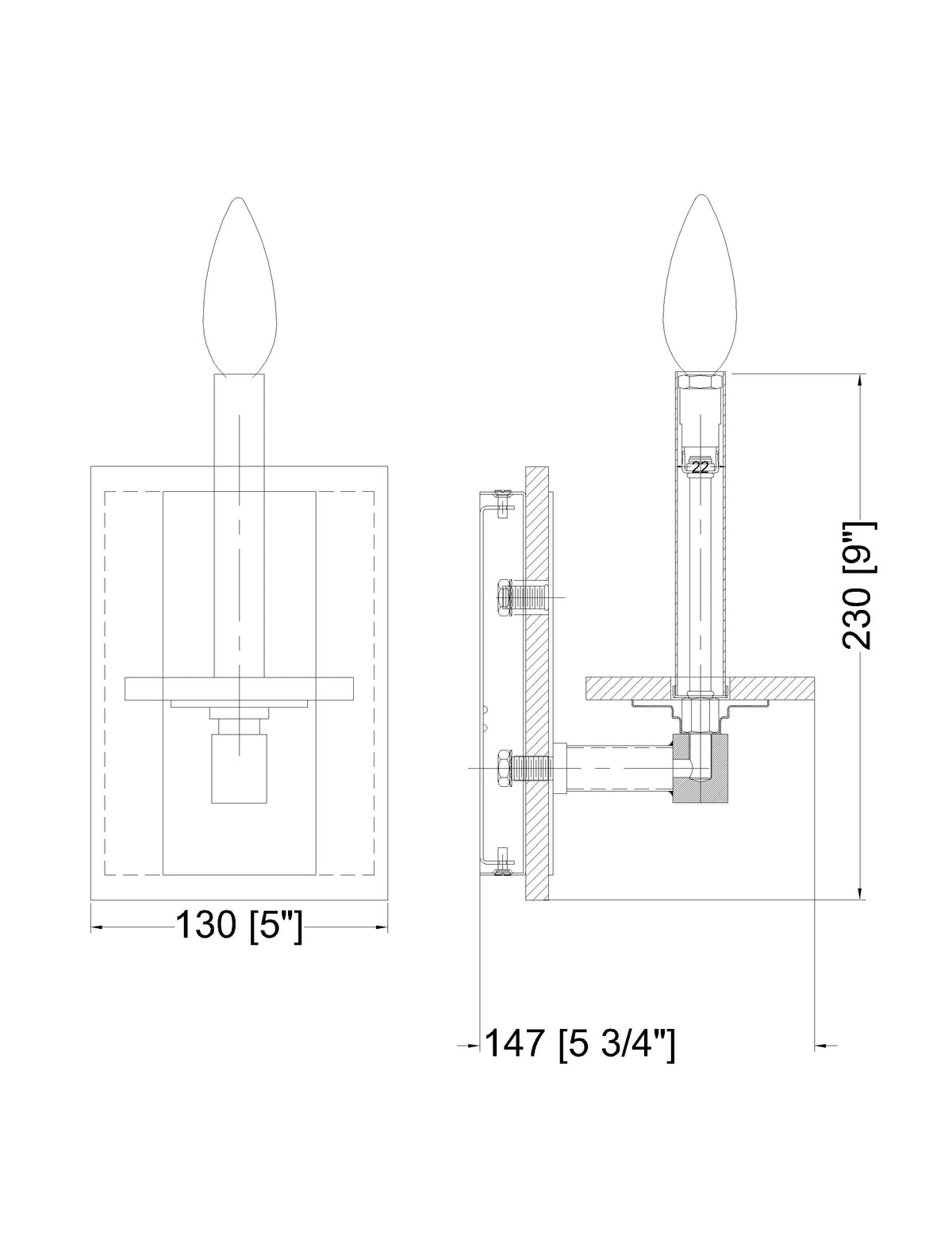 Kaden 9-in Sconce