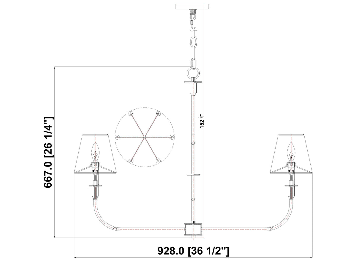 Tova 6 Light Chandelier