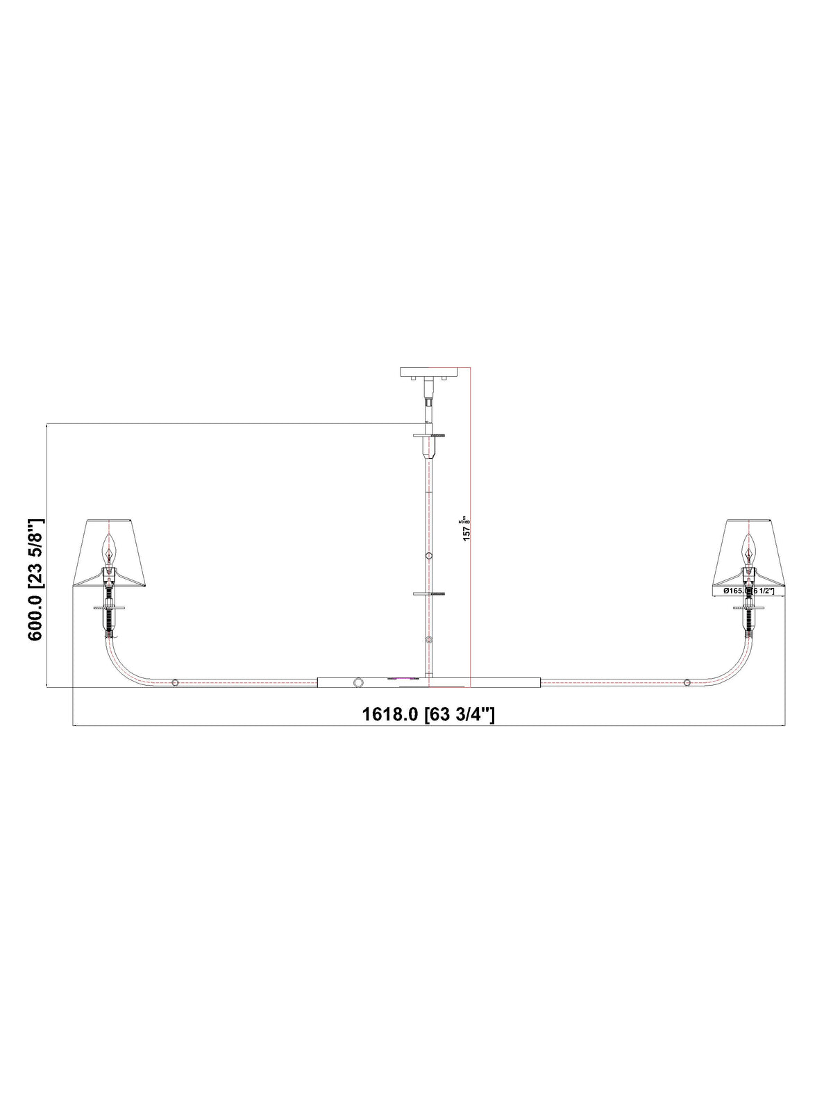 Tova 2 Light Linear Chandelier