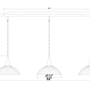 Lunelle 3 Light Linear Chandelier