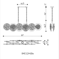 Sue-Anne 8-Light 57" Linear Chandelier