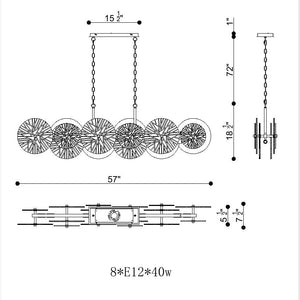 Sue-Anne 8-Light 57" Linear Chandelier