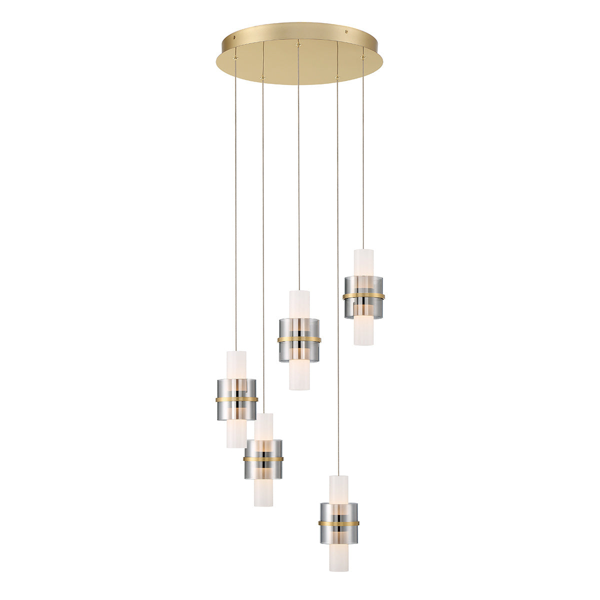 Rola 5-Light 18" Integrated LED Multi Drop Chandelier