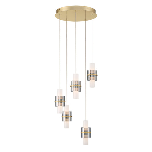 Rola 5-Light 18" Integrated LED Multi Drop Chandelier