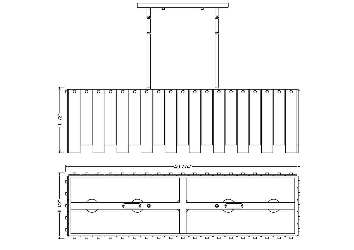 Viviana 5 Light Linear Chandelier