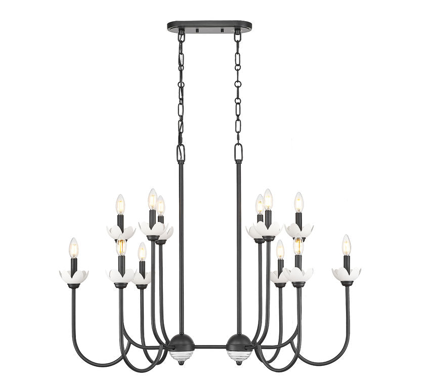 Allistair 12 Light Linear Chandelier 12 x 60W - Candelabra